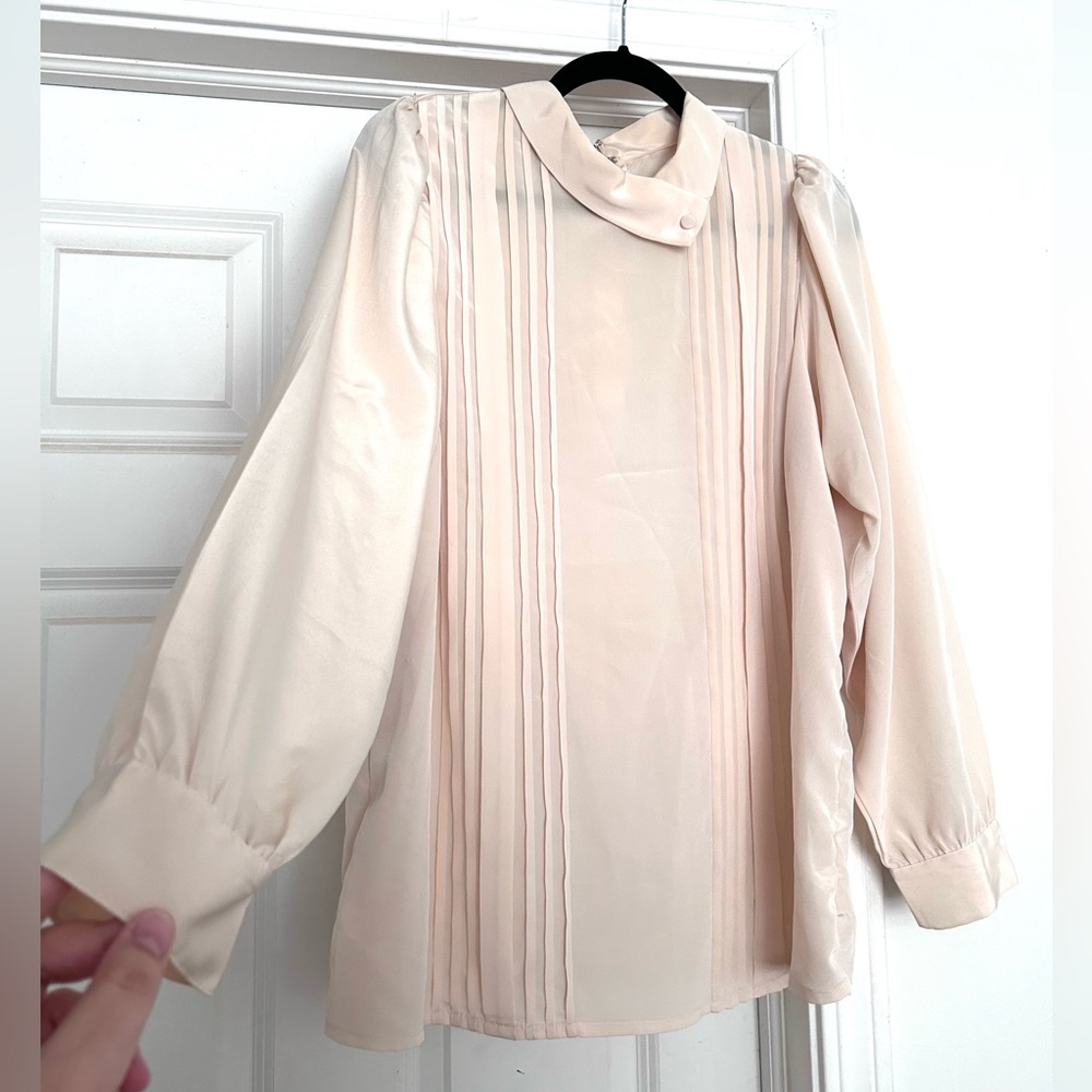 Vintage Blouse with Vertical Pleating